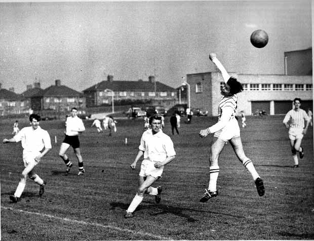 First XI playing Hanley High in 1961-62 season